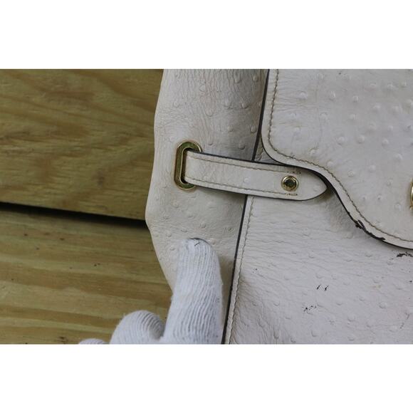 Coach Bag Women White Ostrich Print Blake Flap Carryall No Strap View Photos - Picture 11 of 16